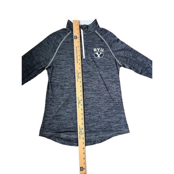 BYU Brigham Young Quarter Zip Pullover Long Sleeves Navy Blue Womens Size Medium - Picture 8 of 8